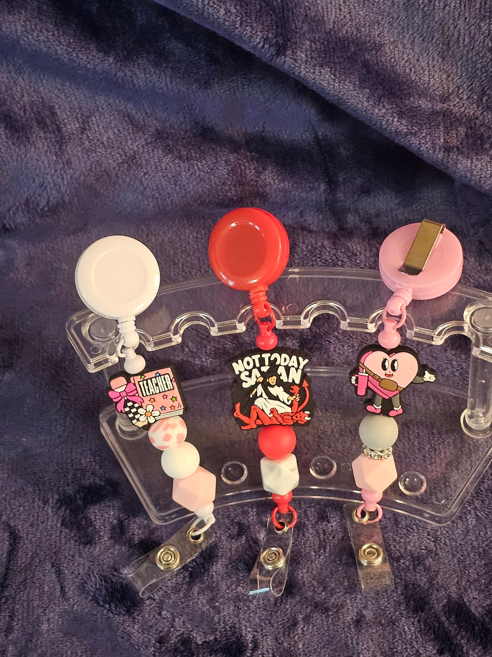 Beadable Badge Reel | Custom Retractable ID Holder | Personalized Work Accessory