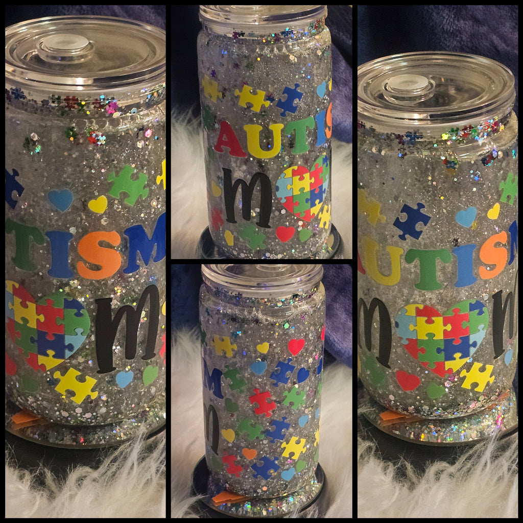 ✨16oz Snow Globe Tumbler | Custom Glitter Tumbler | Personalized Double Wall Cup✨