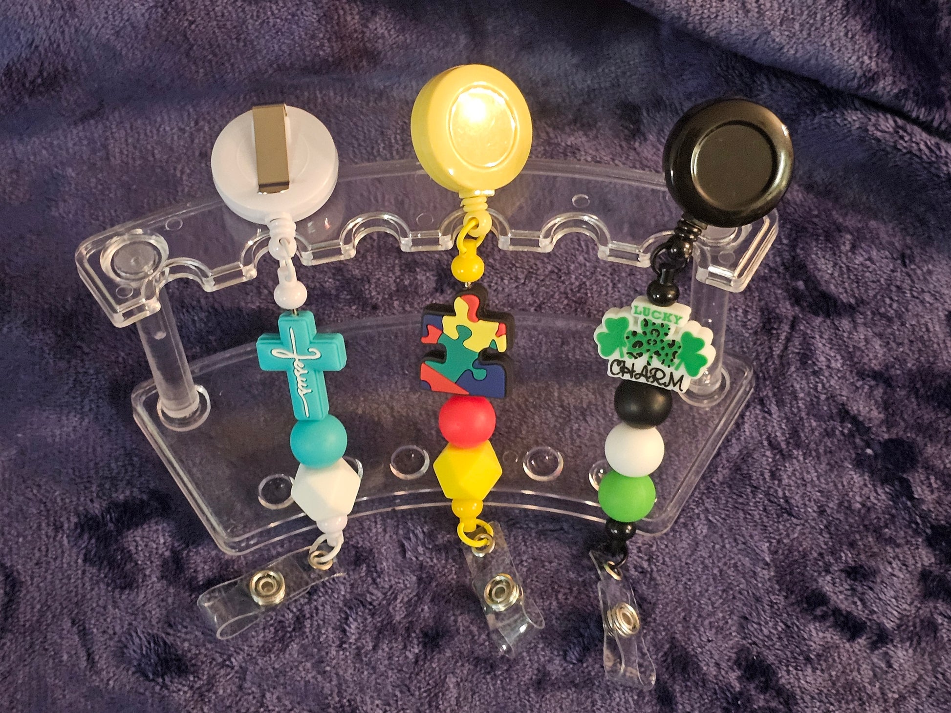 Beadable Badge Reel | Custom Retractable ID Holder | Personalized Work Accessory
